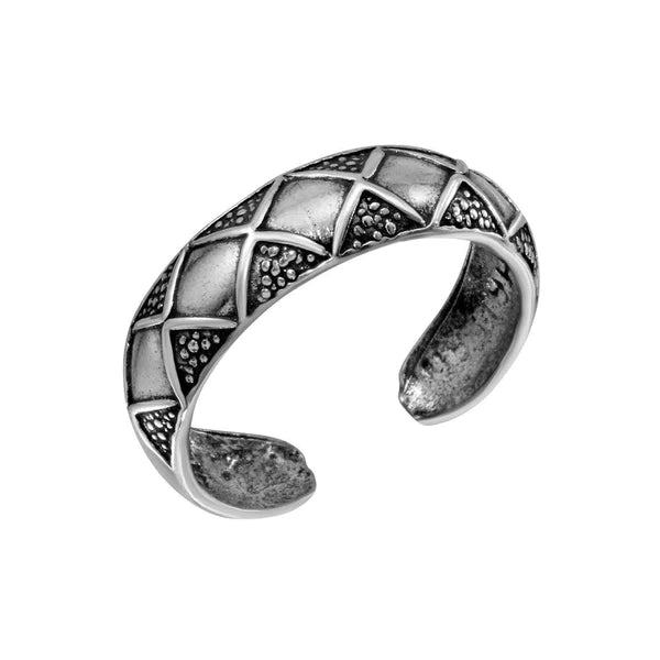 Women's rings casual-luxe-Silver 925 Diamond Pattern Toe Ring