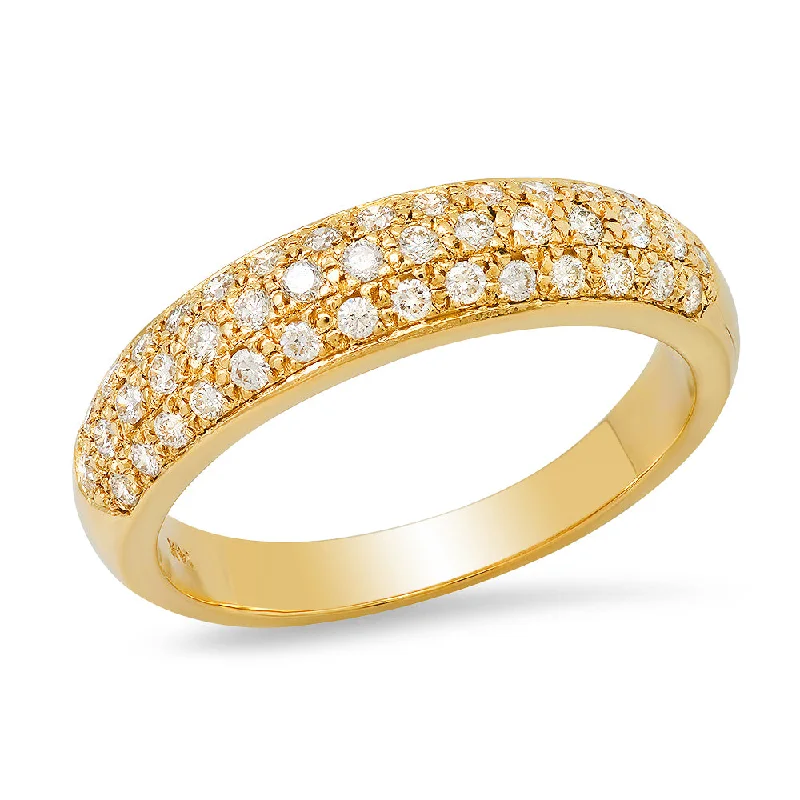 Women's rings petite-gold-Pave diamond 14k dome ring