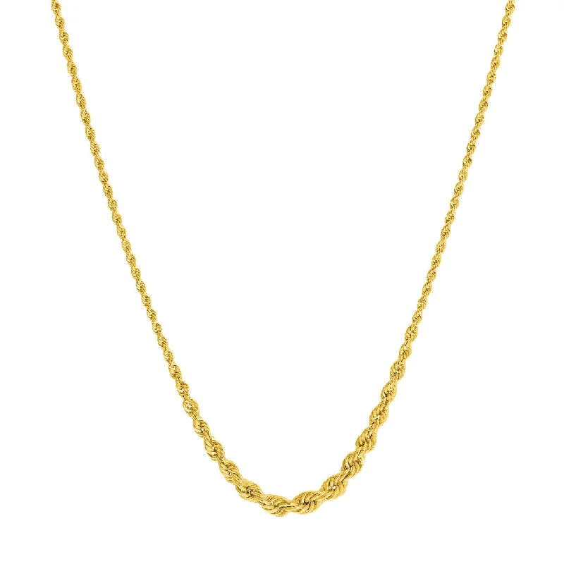 Women's necklaces iridescent-stone-14K Graduated Rope Chain Adj. Necklace 5.85mm / 18 Inches