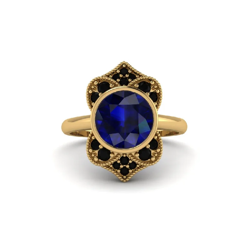 Women's engagement rings daily-radiance-Sapphire Bezel Vintage-Inspired Engagement Ring - Olive No. 43