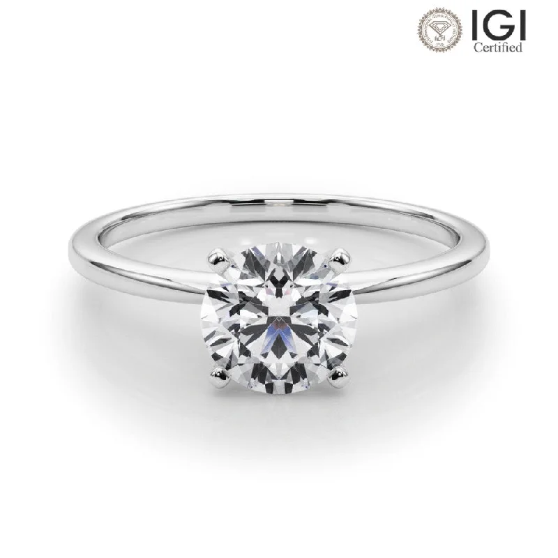 Women's engagement rings luminous-stone-Angelica Round Solitaire Engagement Ring IGI Certified