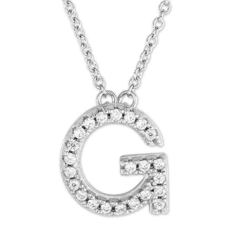 Women's necklaces Victorian-charm-Sterling Silver Micro Pave "G" Pendant Necklace