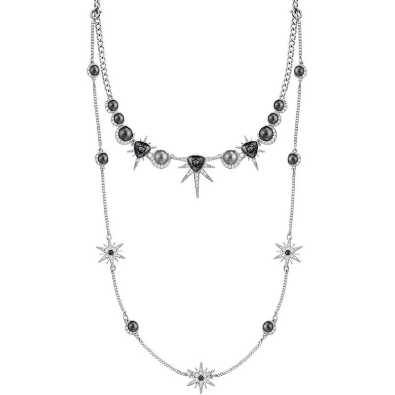 Women's necklaces luminous-shine-Swarovski Women's Necklace - Fantastic Rhodium Plated Grey & Clear Crystal | 5230604