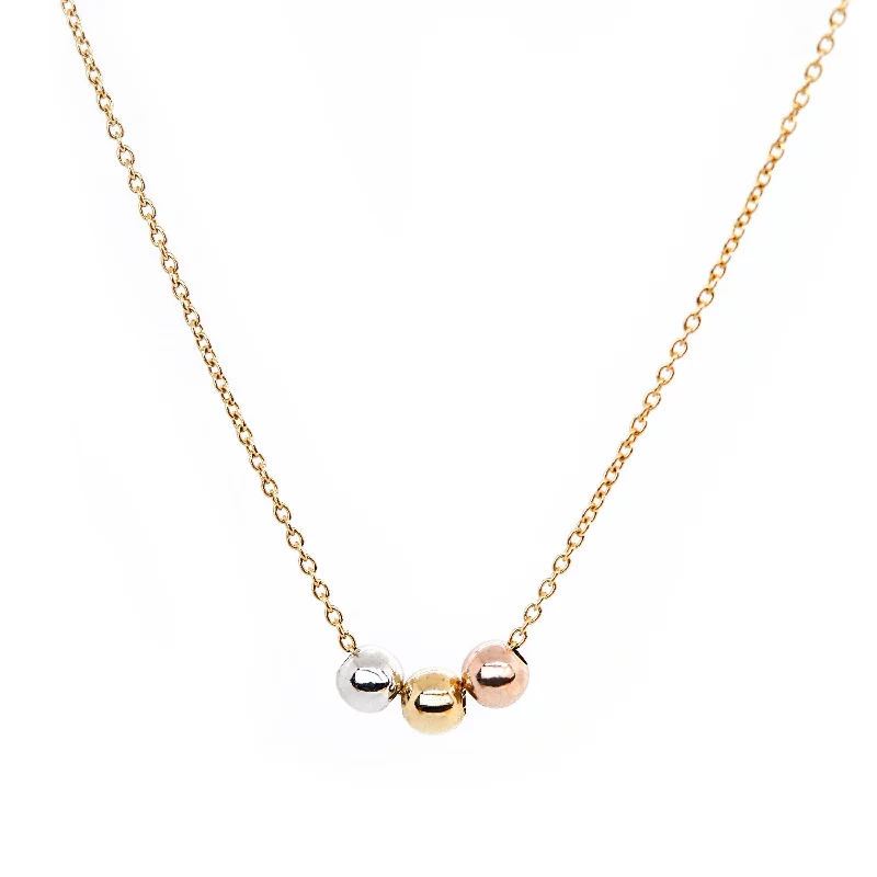 Women's necklaces gala-chic-Triple Points Necklace, Solid Gold