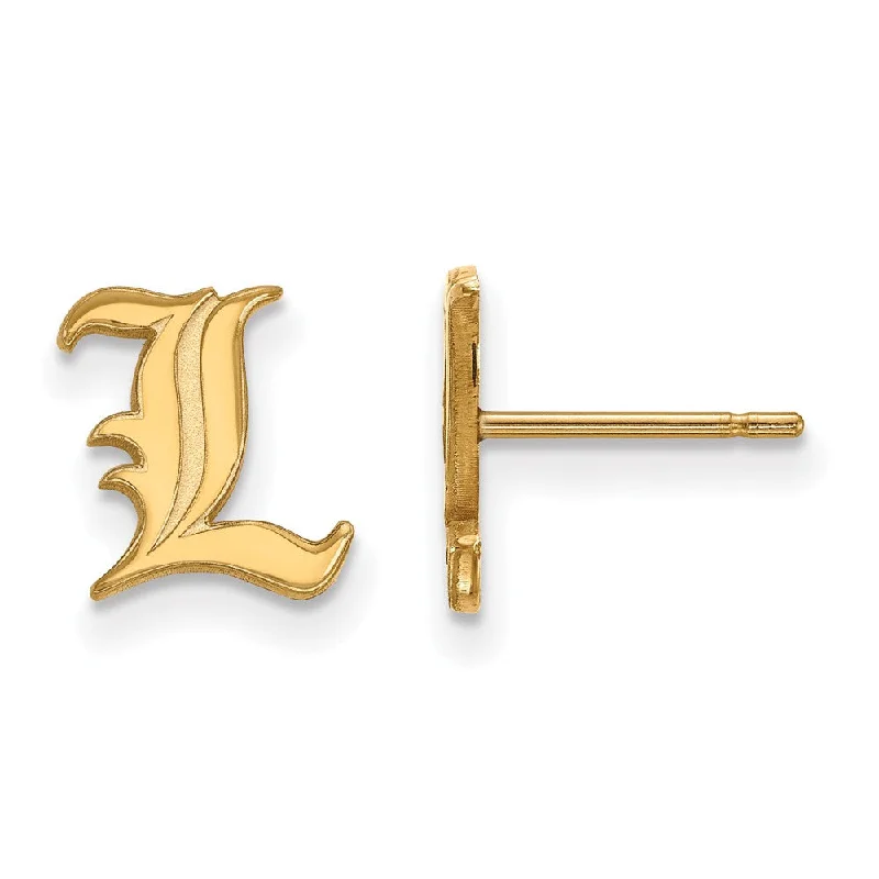 Women's earrings micro-drop-14k Gold Plated Silver Univ. of Louisville XS (Tiny) Post Earrings