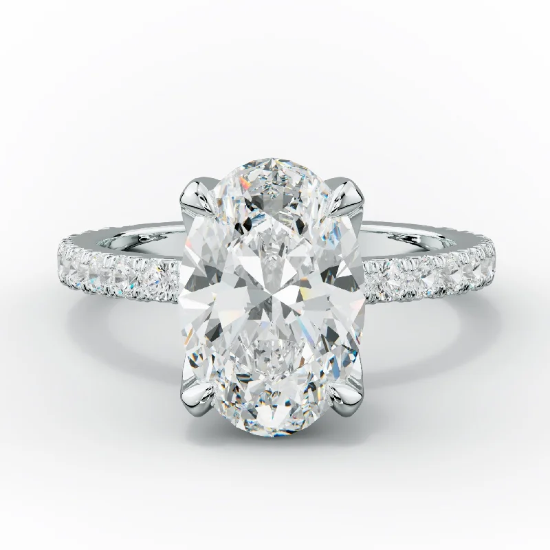 Women's engagement rings romantic-stone-Evelyn Oval Diamond Engagement Ring