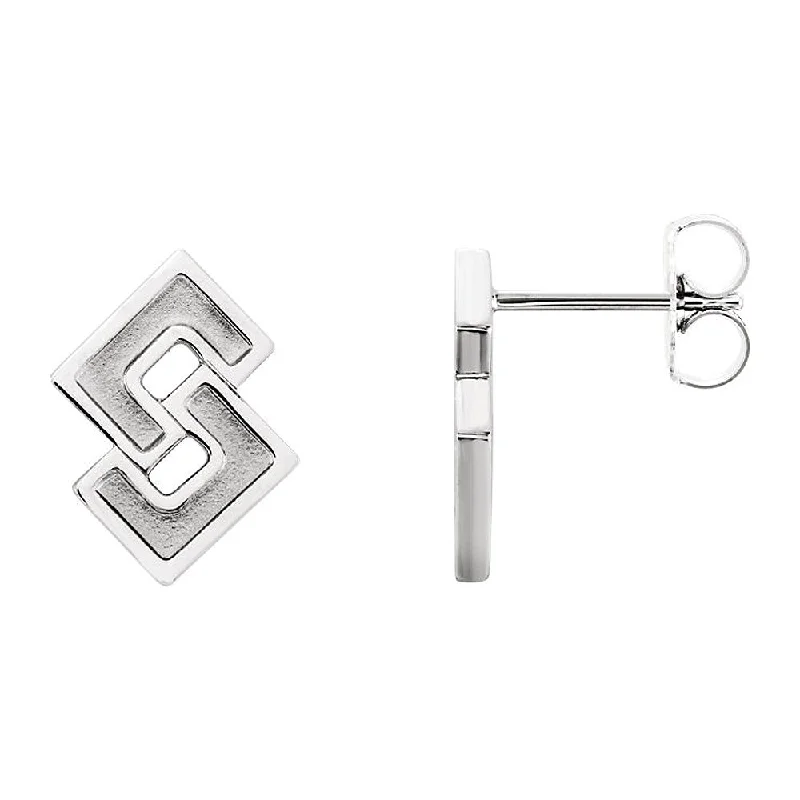 Women's earrings dainty-silver-10 x 12mm (7/16 Inch) Sterling Silver Small Geometric Post Earrings