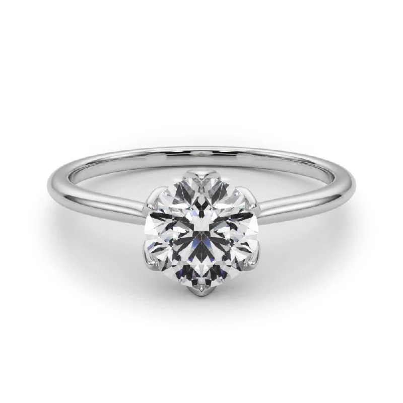 Women's engagement rings glowing-cut-Esme Round Diamond Solitaire Engagement Ring