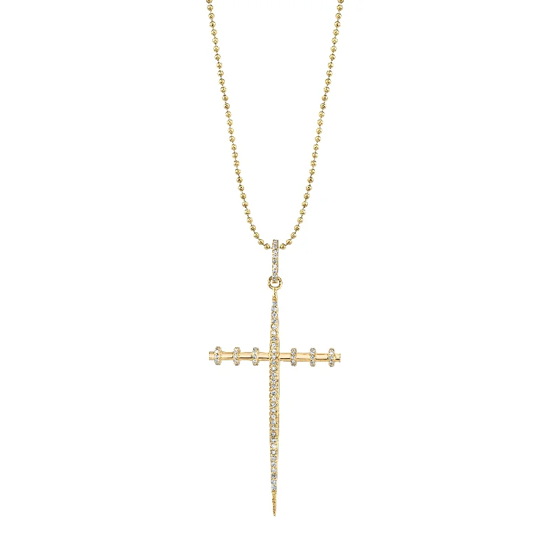 Women's necklaces soft-luxe-14K Gold Armour Cross Necklace  NG000177