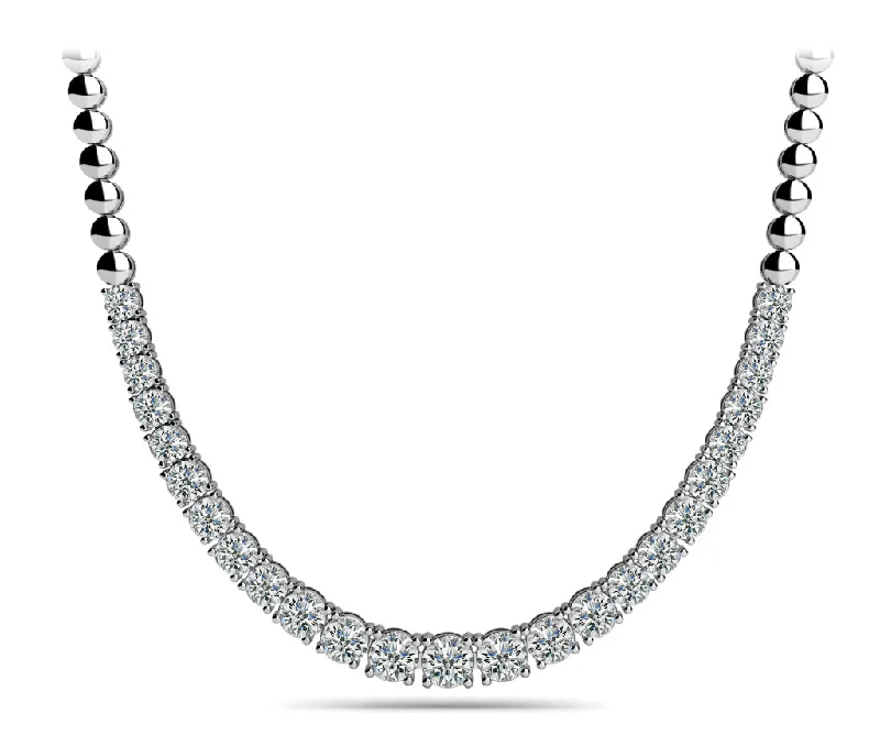 Women's necklaces luxe-platinum-14K Traditional Graduated Basket Diamond Necklace