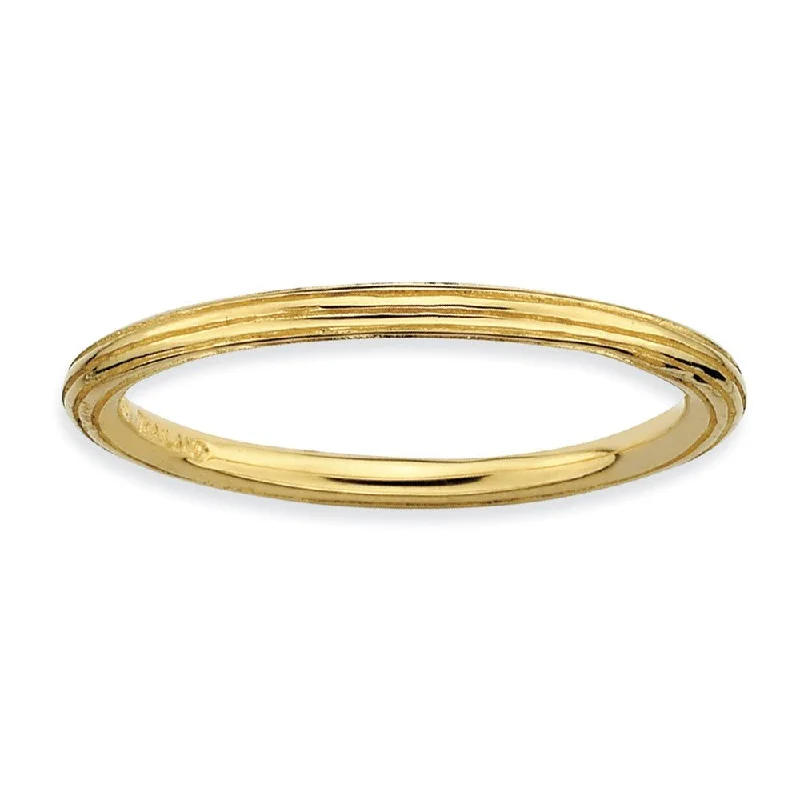 Women's rings uncommon-gem-1.5mm Stackable 14K Yellow Gold Plated Silver Simply Elegant Band