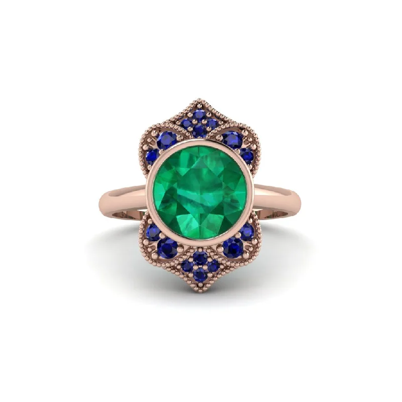 Women's engagement rings rare-emerald-Emerald Bezel Vintage-Inspired Engagement Ring - Olive No. 65