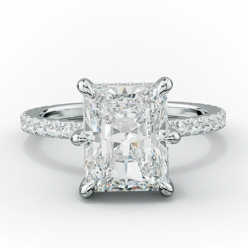 Women's engagement rings dainty-filigree-Chloe Six Prong Radiant Diamond Engagement Ring