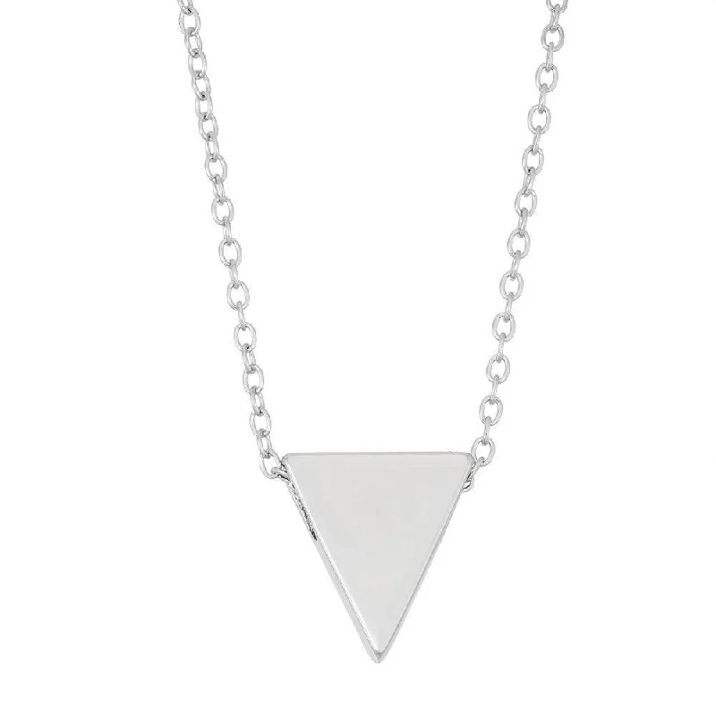 Women's necklaces gala-glow-Sterling Silver Small Shiny Triangle Necklace