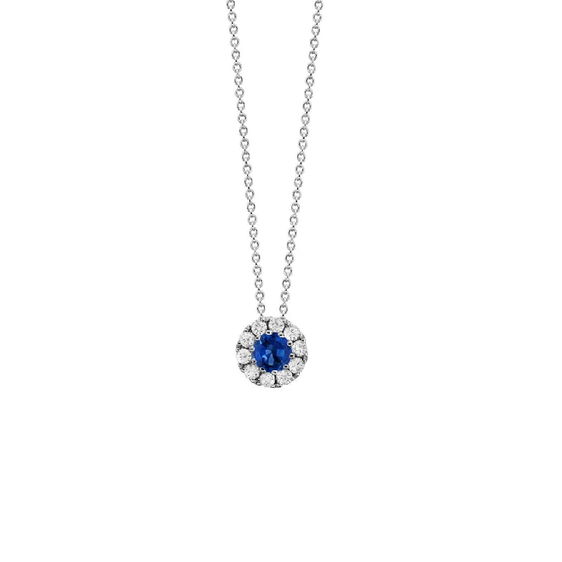 Women's necklaces glowing-accent-Sapphire Diamond Necklace