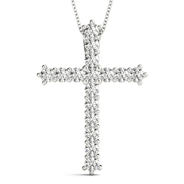 Women's necklaces coral-glow-14K Gold Cross Diamond Necklace / Pendant