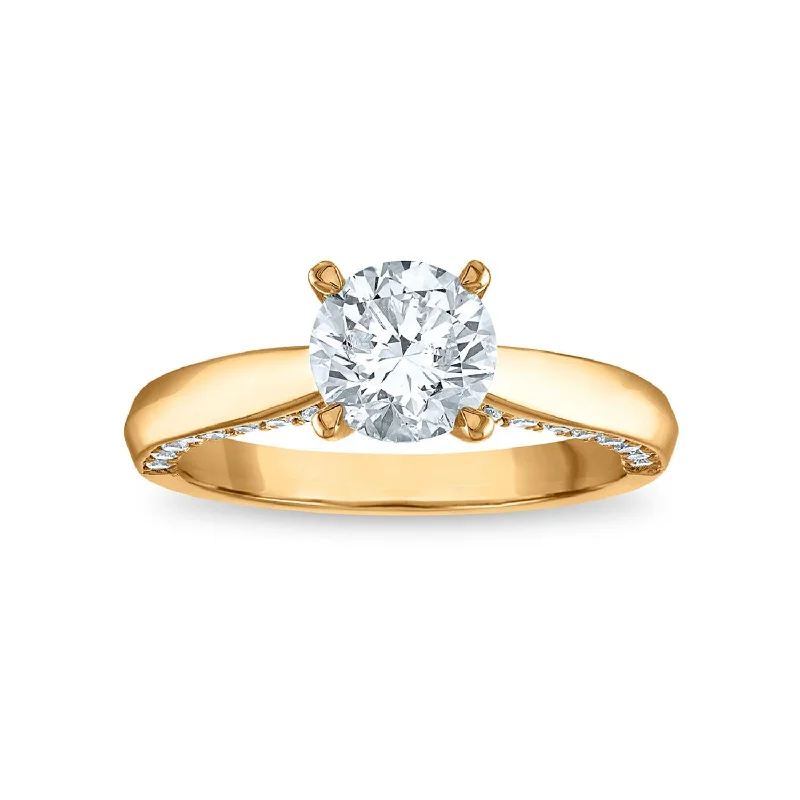 Women's engagement rings luminous-shine-Signature EcoLove 2 CTW Lab Grown Diamond Solitaire Engagement Ring in 14KT Yellow Gold