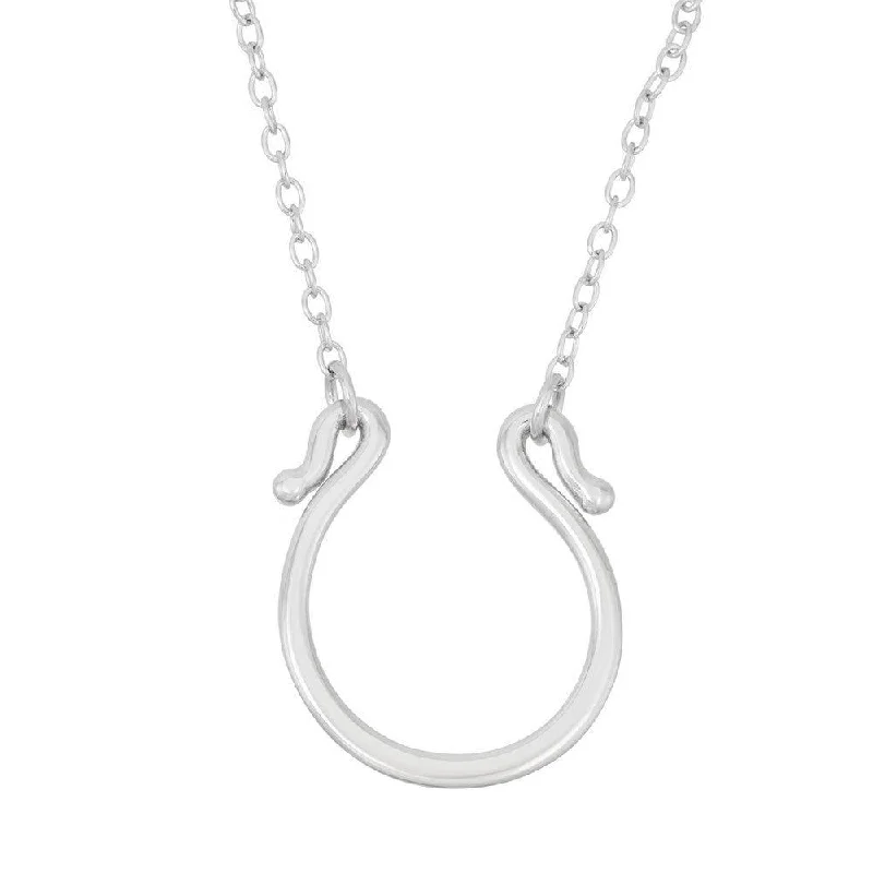 Women's necklaces romantic-hue-Sterling Silver Horseshoe Necklace