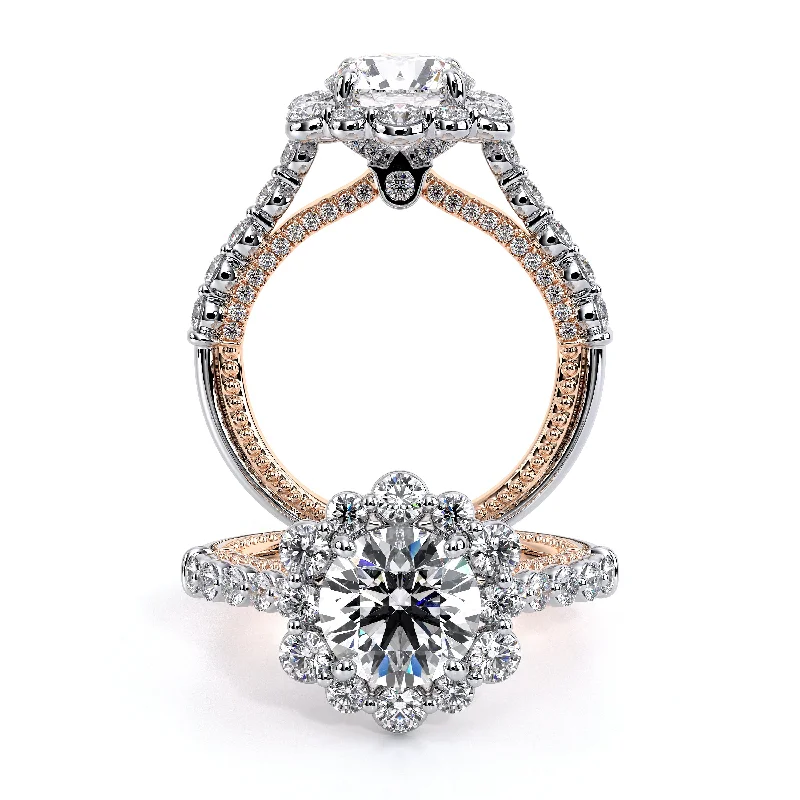 Women's engagement rings ornate-luxe-Verragio Two-Tone ctw Diamond Riviera Engagement Ring 18k