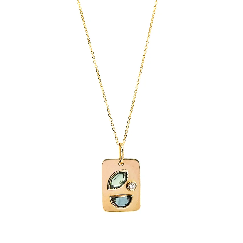 Women's necklaces soft-hue-Medley Pendant No. 3 Necklace (Large Tag), Solid Gold | ONE-OF-A-KIND