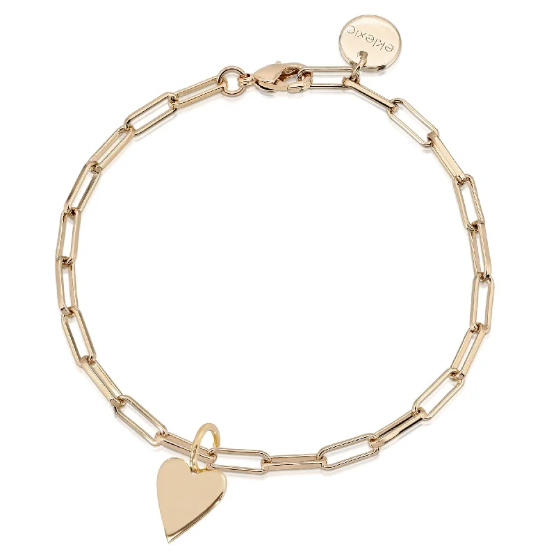 Unisex bracelets solid-cuff-Small Heart Charm Bracelet