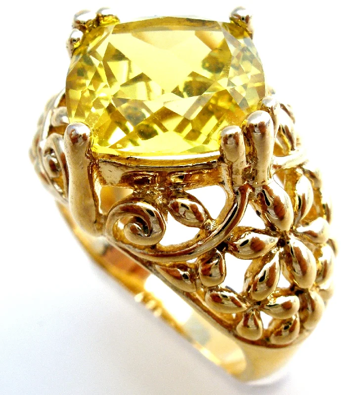 Women's rings bold-cut-stone-Ross Simons Yellow Quartz Sterling Silver Ring Size 5