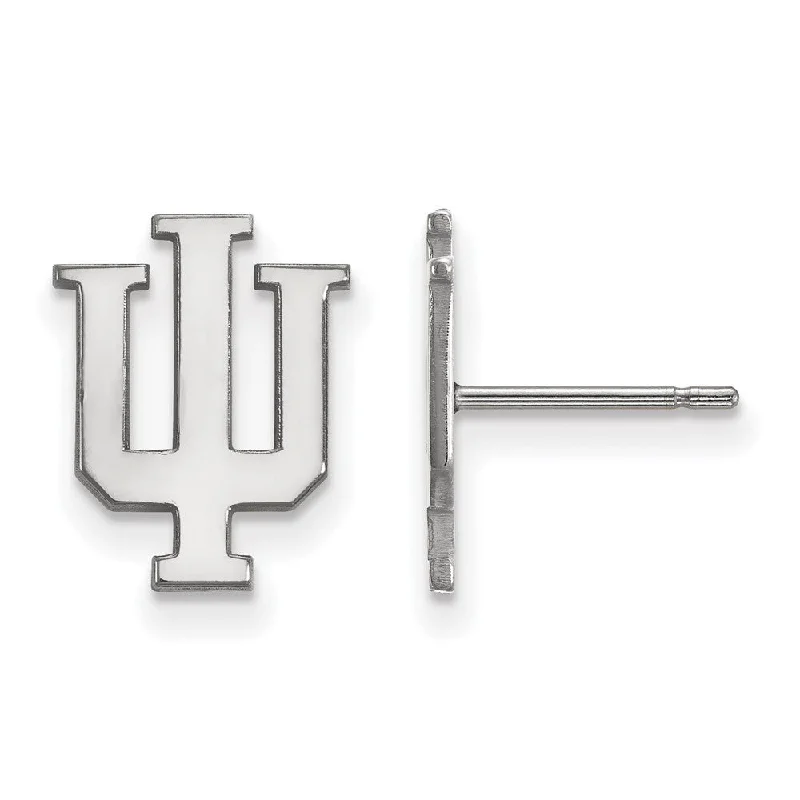 Women's earrings refined-drop-14k White Gold Indiana University Small Post Earrings