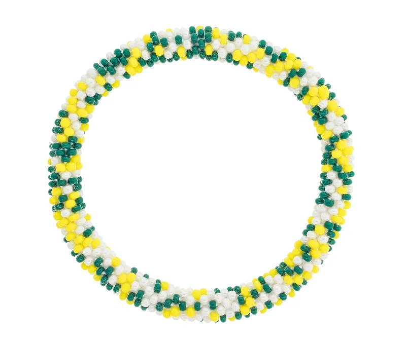 Unisex bracelets twisted-cord-Game Day Roll-On® Bracelet <br> Yellow & Green Speckled