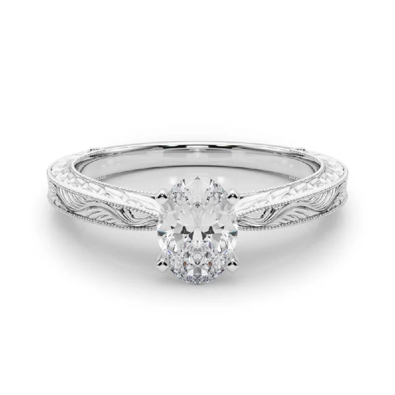 Women's engagement rings celebration-cut-Victoria Oval Diamond Solitaire Engagement Ring