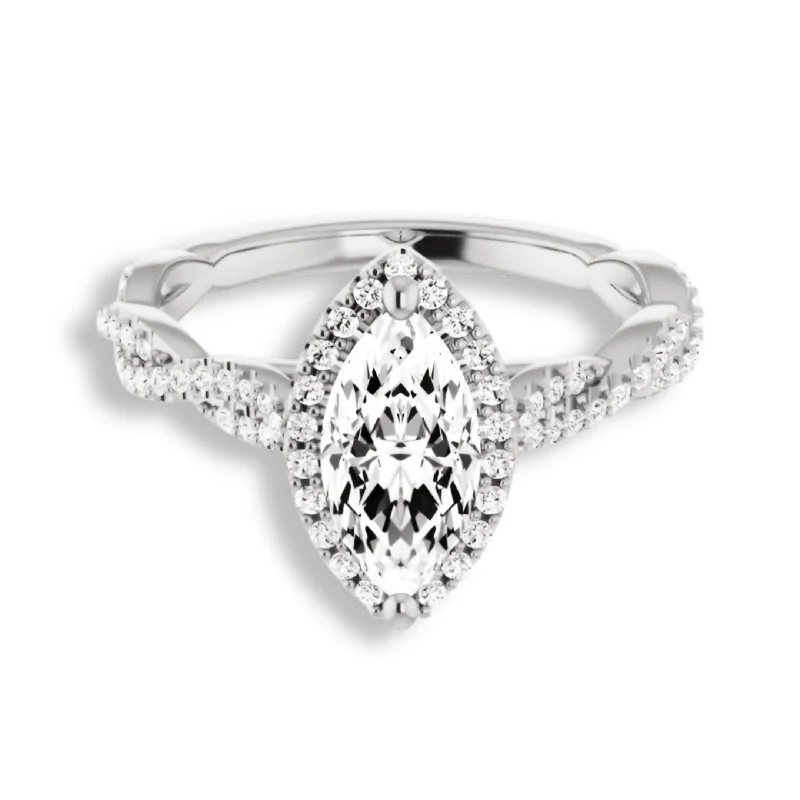 Women's engagement rings timeless-sparkle-Marquise Cut Diamond Halo Engagement Ring