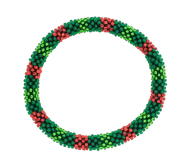 Unisex bracelets bold-slate-8 inch Roll-On® Bracelet <br> Holly Wreath