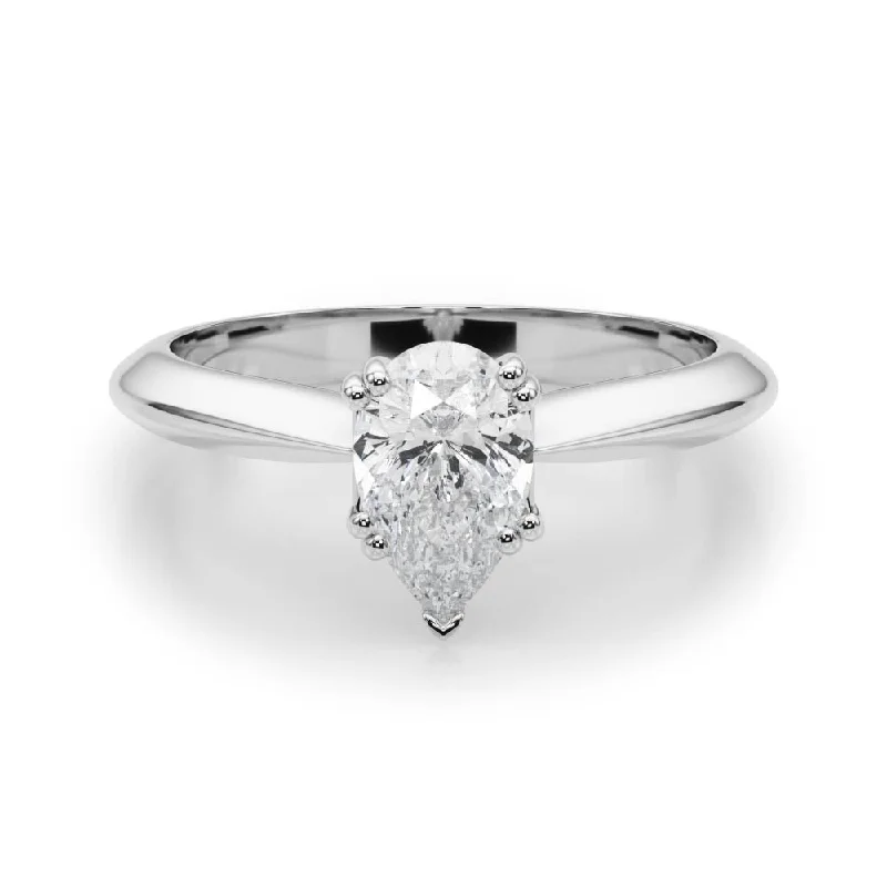 Women's engagement rings blush-accent-Ava Pear Diamond Solitaire Engagement Ring