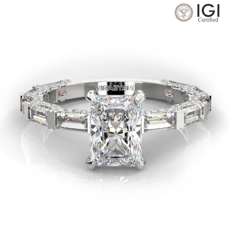 Women's engagement rings luminous-shine-Francesca Radiant Lab Grown Diamond Engagement Ring IGI Certified