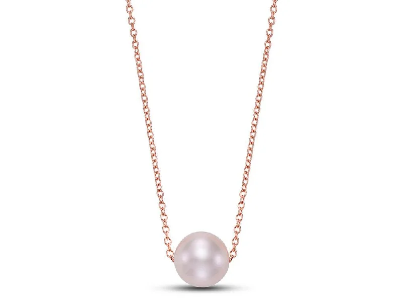 Women's necklaces draped-chain-FLOATING PEARL PENDANT NECKLACE