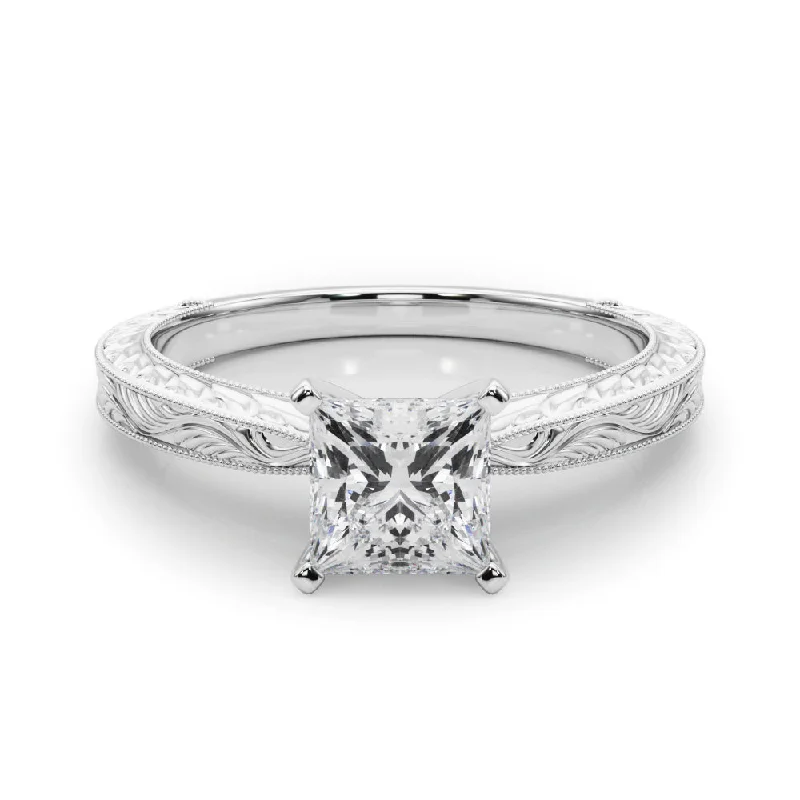 Women's engagement rings snug-shank-Victoria Princess Diamond Solitaire Engagement Ring