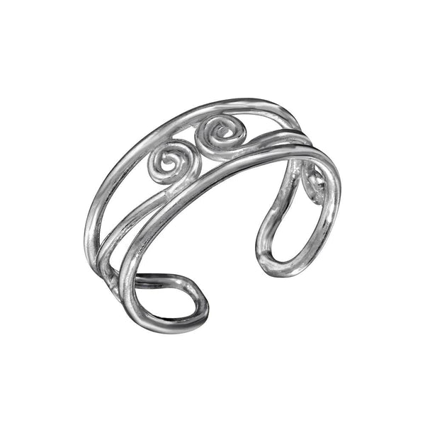 Women's rings futuristic-gem-Silver 925 S Curl Adjustable Toe Ring