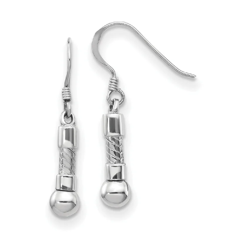 Women's earrings polished-dot-Sterling Silver Starter Bead Short Dangle Earrings