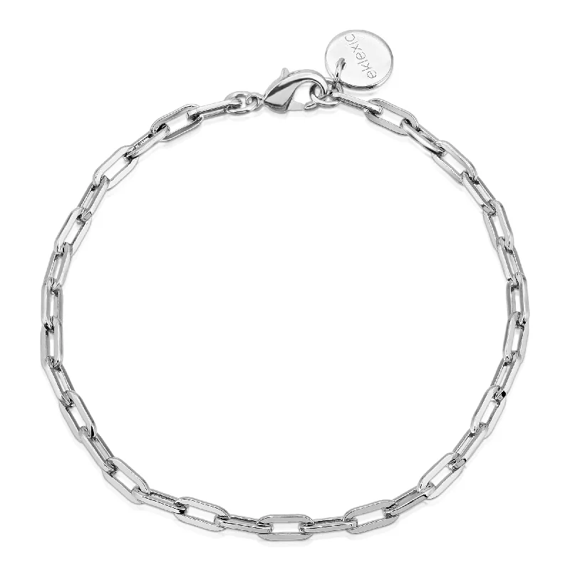 Unisex bracelets bold-stitch-Silver Medium Link Chain Bracelet