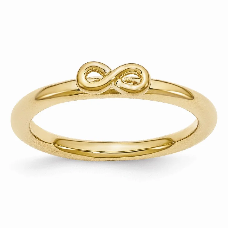 Women's rings faint-glow-Gold Tone Sterling Silver Stackable 2.5mm Infinity Symbol Ring