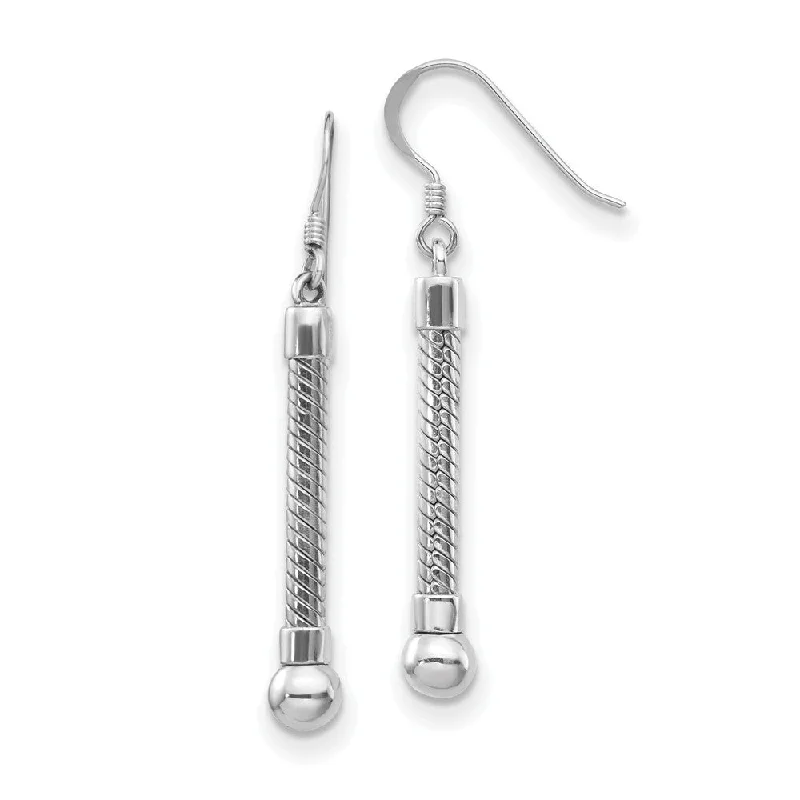 Women's earrings fine-drop-Sterling Silver Starter Bead Long Dangle Earrings