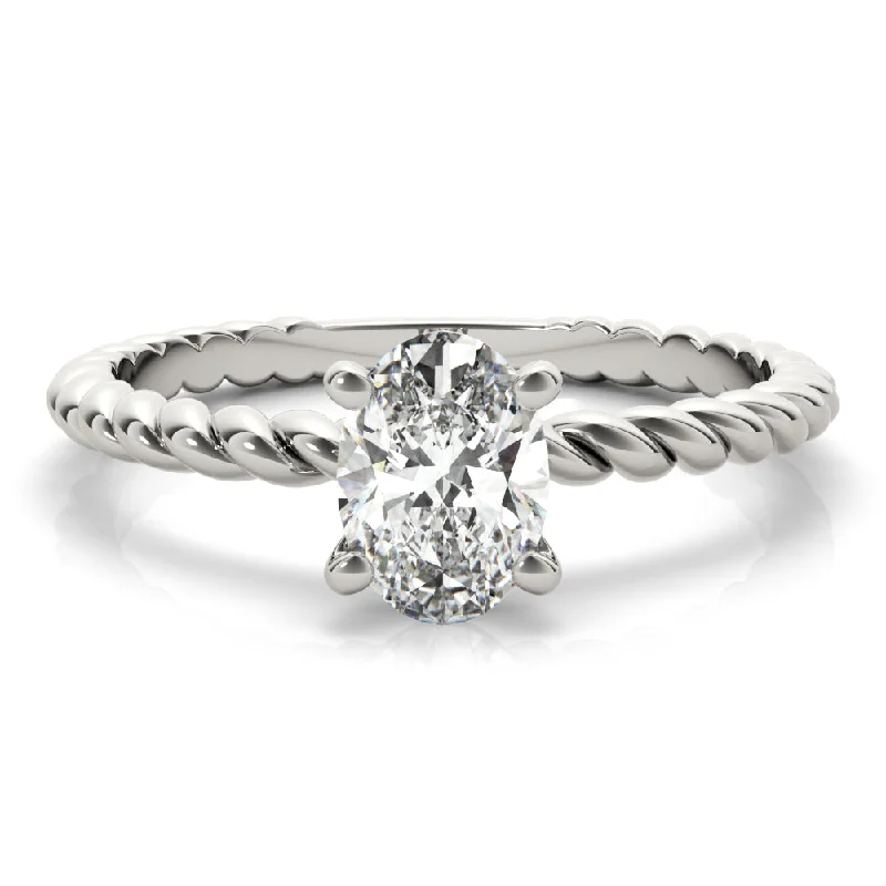 Women's engagement rings radiant-pave-Eleanor Oval Diamond Solitaire Engagement Ring