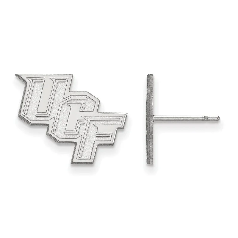 Women's earrings simple-twist-14k White Gold Univ. of Central Florida Small Post Earrings