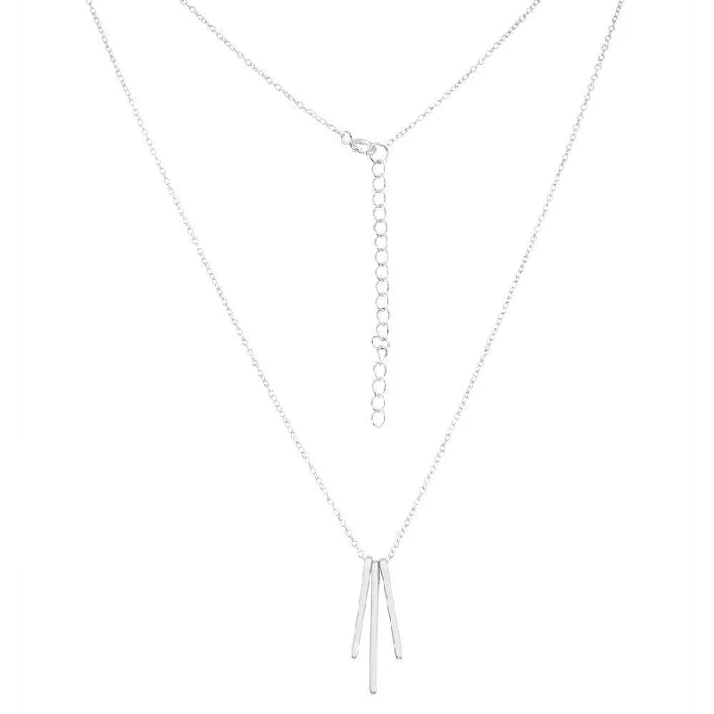 Women's necklaces Victorian-flair-Sterling Silver Triple Hanging Bars Design Necklace