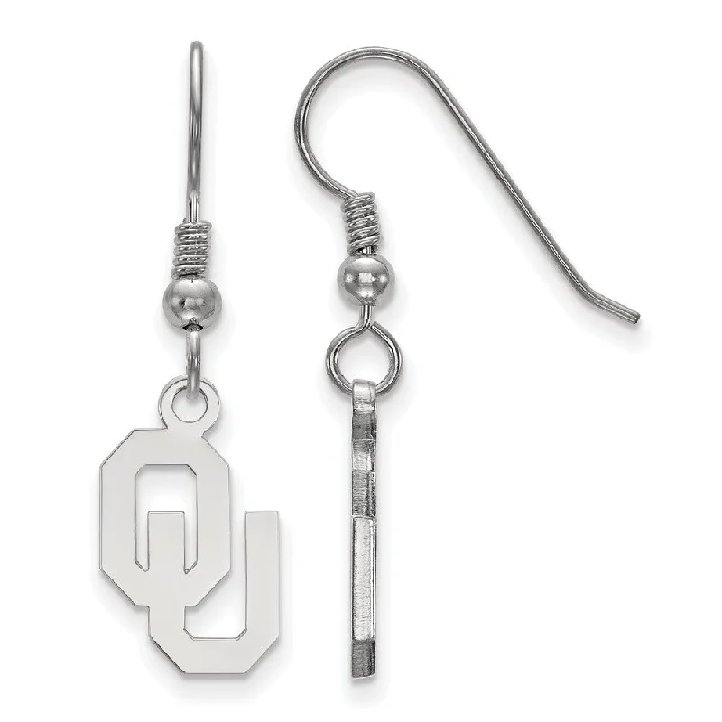 Women's earrings fine-gold-Sterling Silver University of Oklahoma Small Dangle Earrings