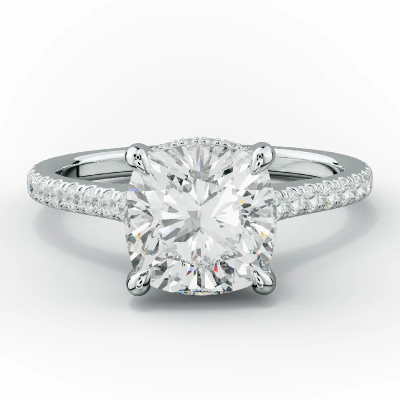 Women's engagement rings faint-halo-Aria Cushion Cut Diamond Engagement Ring