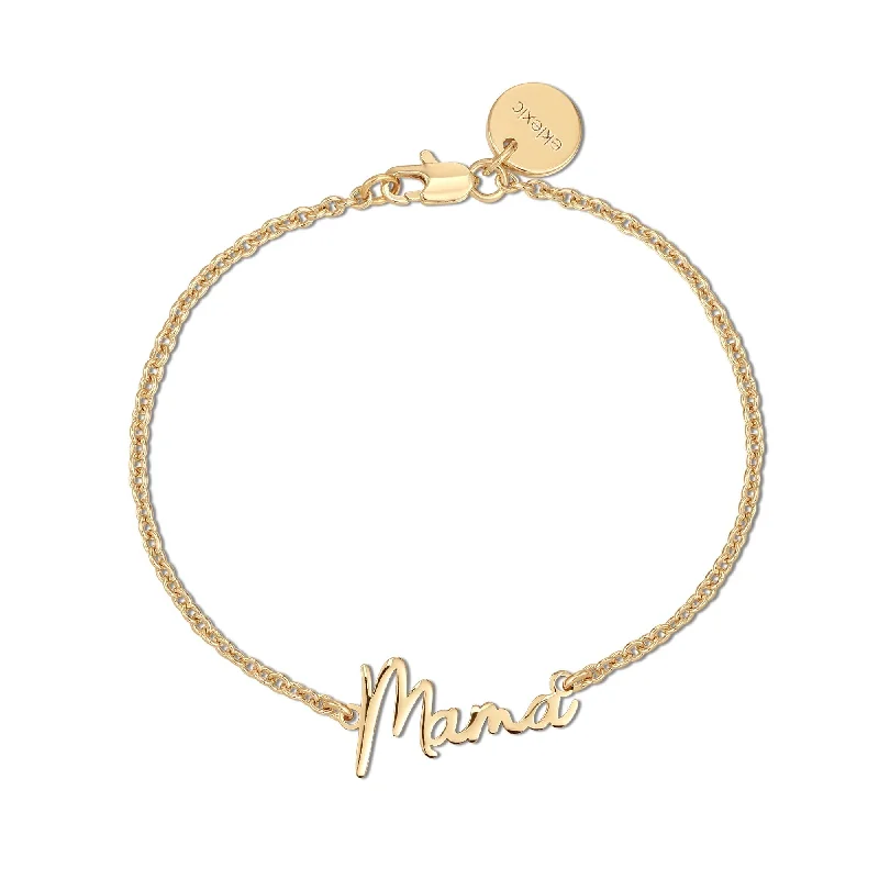 Unisex bracelets radiant-link-Dainty Script Mama Bracelet