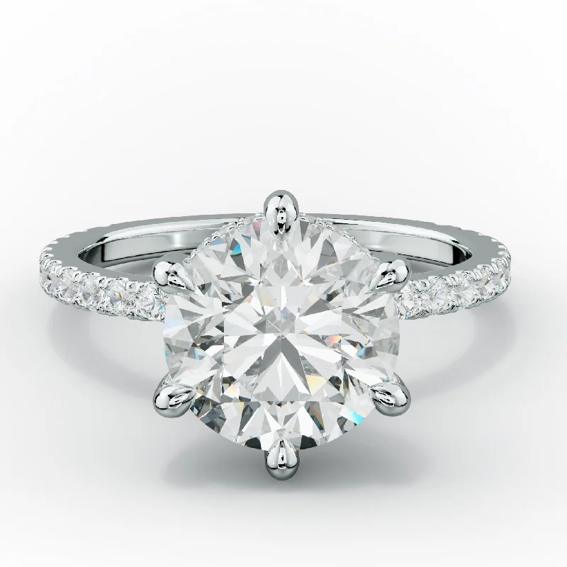 Women's engagement rings artistic-halo-Chloe Six Prong Round Diamond Engagement Ring