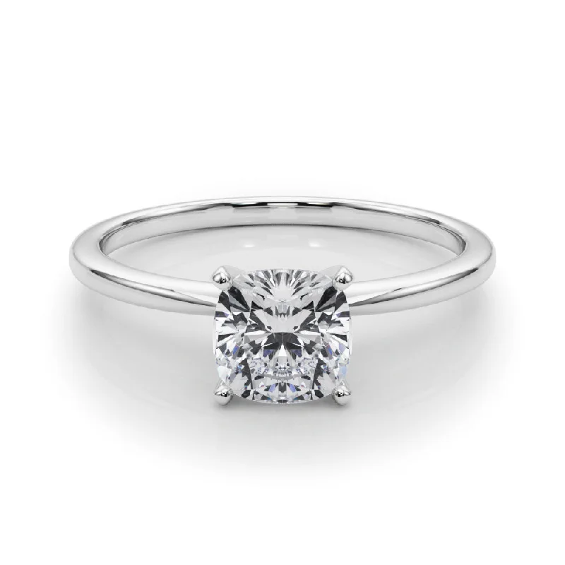 Women's engagement rings ornate-shine-Angelica Cushion Diamond Solitaire Engagement Ring