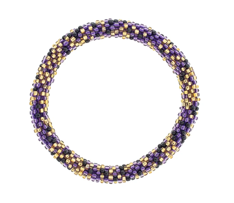 Unisex bracelets crafted-luxe-Game Day Roll-On® Bracelet <br> Purple & Black Speckled