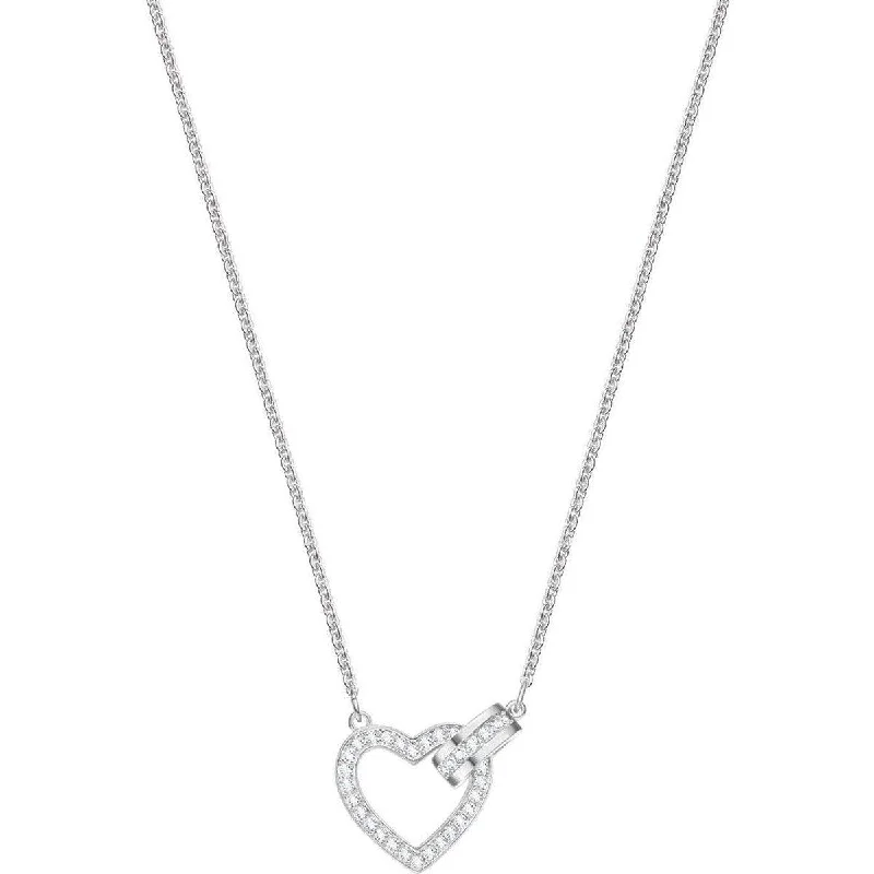 Women's necklaces faint-gold-Swarovski Women's Necklace - Lovely Interlocking Heart and Circle Crystal | 5380703